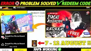 FREE FIRE REDEEM CODE TODAY 7 AUGUST REDEEM CODE FREE FIRE | FF REDEEM CODE TODAY 7 AUGUST