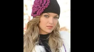 ШАПКА С ЦВЕТКОМ (крючок).  МК.  How to knit a hat with flower⁄ часть 1
