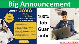 🔥Big Announcement Launching My Course  "Java with Logical Question" Live Course | 100% job guaranty