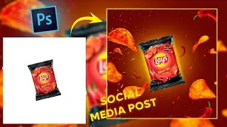 Social Media Post Design | how to design lays product in photoshop #photoshop #layschips