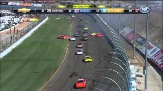 2011 NASCAR Phoenix Huge Wreck on Restart (Live)