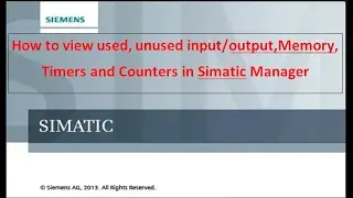 Simatic Manager-09: How to view used-unused address of Siemens PLC in Simatic Manager