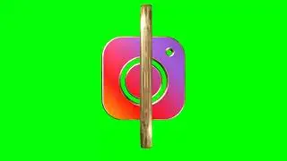 INSTAGRAM LOGO 3D ANIMATION GREEN SCREEN