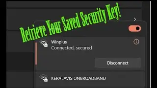 How to View Saved WiFi Security Key on Windows 11