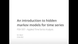 ATSA21 Lecture 11: Hidden Markov Models
