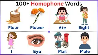 100 Homophones with Meanings | Fun Vocabulary Lesson for Kids | Easy English Vocabulary | Homophones