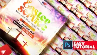 Easter Convention Church Flyer Tutorial FREE PSD
