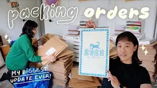 PACKING 450+ ORDERS IN A WEEK ✦ artist studio vlog 🌟