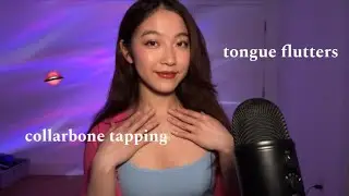 ASMR Tingly Tongue Flutters & Collarbone Tapping 😋 Hand Movements 🤚🏼