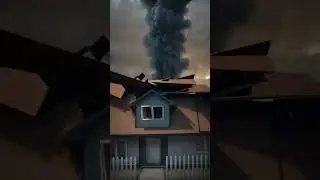 Tornado fully destroying the house