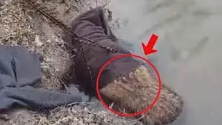 В воде кто то барахтался подойдя ближе мужчина чуть не упал в обморок!