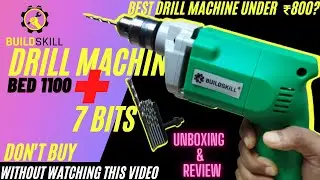 Buildskill drill machine Unboxing & Review || drill machine with bits under 1000