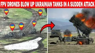 Russian Fpv Drones Blow Up Ukrainian Tanks in a Sudden Attack