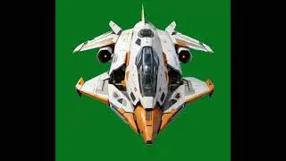 Futuristic Plane, flying spaceship, Science Fiction (Royalty free green screen footage)