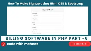 Responsive Registration form in Bootstrap| Billing Software in PHP
