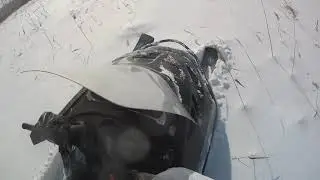 Катаюсь на снегоходе (лопнул ремень вариатора)