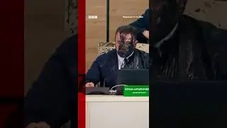 Moment Georgia election chief doused in paint by opposition official. #Georgia #BBCNews