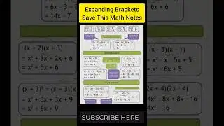 Expanding BracketsSave This Math Notes #shorts #education #maths #tricks