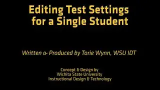 How-to Edit Test Settings for a Single Student in Blackboard