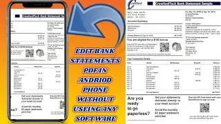 HOW TO EDIT BANK STATEMENT PDF DEMO ONLY BANK STATEMENT EDITOR Pc and mobile