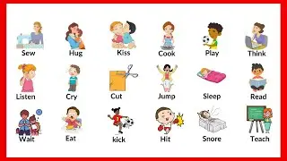 50 Common Action Words and Verbs in English With Pictures | List Of Action Verb for Beginner