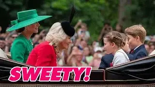 Sweet moment between Princess Charlotte and Queen Camilla at Trooping The Color