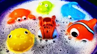 Learn Sea Animals names and sounds Lots of Toys Crab Walrus Shark Octopus Sea turle for kids