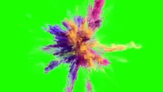 Powder paint ball green screen video effect.