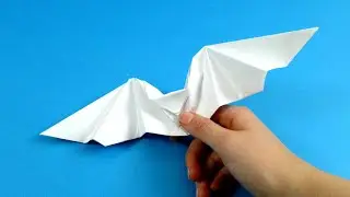 How to make a paper bat. Origami bat flaps its wings.