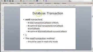 Working with Web SQL (SQLite) Database with PhoneGap Tutorial