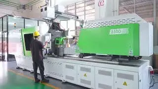 230D disposable degradable material (PLA）knife / fork / spoon IMM with robot and automatic packaging