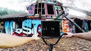 BMX IN CREEPY ABANDONED FOREST HOUSE! *SKETCHY*