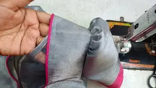 Trending elbow puff sleeve design cutting and stitching for blouse