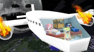 ✈️МЫ ОБУСТРОИЛИ САМОЛЁТ И ПЕРЕЖИЛИ НОЧЬ В МАЙНКРАФТ! ШЕДИ ЛЕСКА И НУБИК MINECRAFT