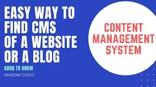 Find Content Management System of a website or a blog