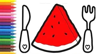 Drawing Watermelon for Children 🍉 Bolalar uchun Tarvuz rasm chizish 🍉Рисование Арбуз для детей