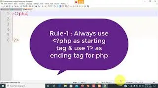 PHP Tutorials | Syntax for PHP | Rules for PHP | Hello World Program in PHP