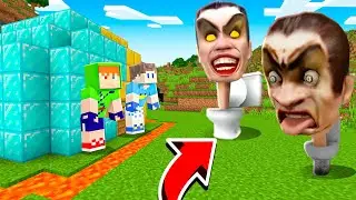 BASE 100% PROTEGIDA CONTRA PRIVADAS SKIBIDI NO MINECRAFT!! (Skibidi Toilet)