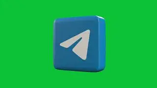 Telegram 3D Logo on Green Screen