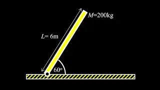 Hinged beam falls without slipping: find the final angular velocity of the rod and speed at the tip.