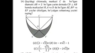 Yarim doira va yoylardan tashkil topgan yuzalarni topish