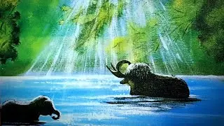 easy elephant painting | step by step painting tutorial | learn with ritu and sai