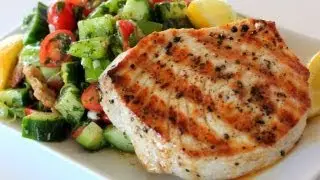 Grilled Swordfish Over Fattoush