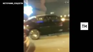 На видео сняли аварию на Ленинской дамбе в Казани с автобусом и двумя легковушками