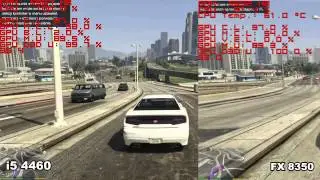 AMD vs. Intel in GTA V (Intel i5 4460, i3 4150 and AMD FX 8350, FX 6300)