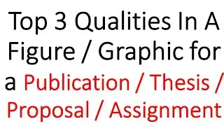 Characteristics of a Good Quality Figure for a Publication / Thesis / Report / Proposal / Assignment