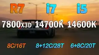 i5 14600k vs i7 14700k vs r7 7800x3d - Benchmark and test in 7 Games