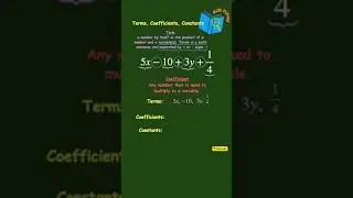 How to Identify Terms, Coefficients, & Constants in an Algebraic Expression|Math Defined with Mrs. C