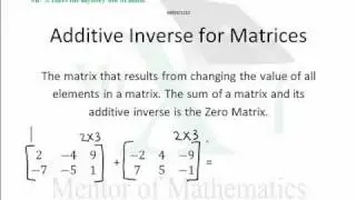 Additive Inverse for Matrices