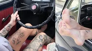 ⚡️ Code 388 ◾ Fiat 500 barefeet drive   Starring Miss Tiffany ◾ Pedal Vamp Pedal Pumping